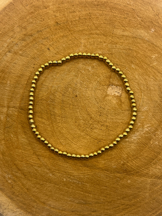 Armband RVS Goud Kralen 3 mm