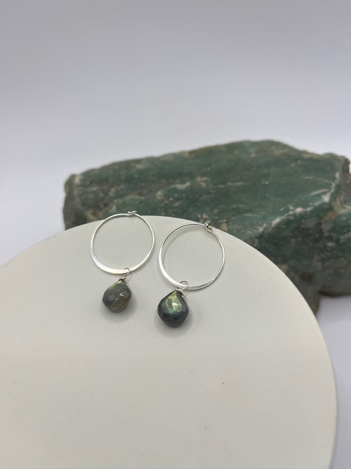 Oorbellen Sterling Zilver & Labradoriet Briolette