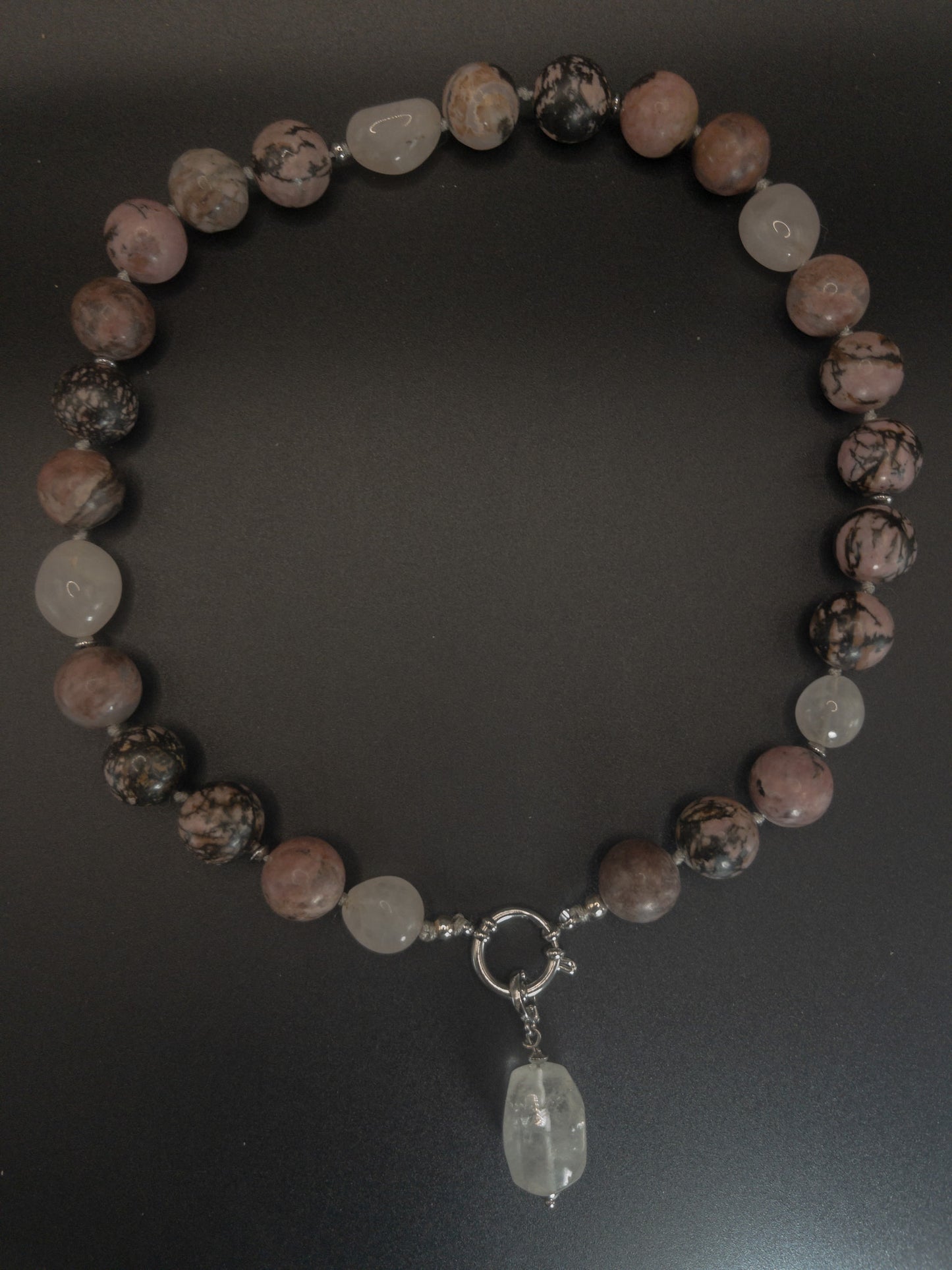 Ketting (48cm)– Rhodoniet & Rozenkwarts