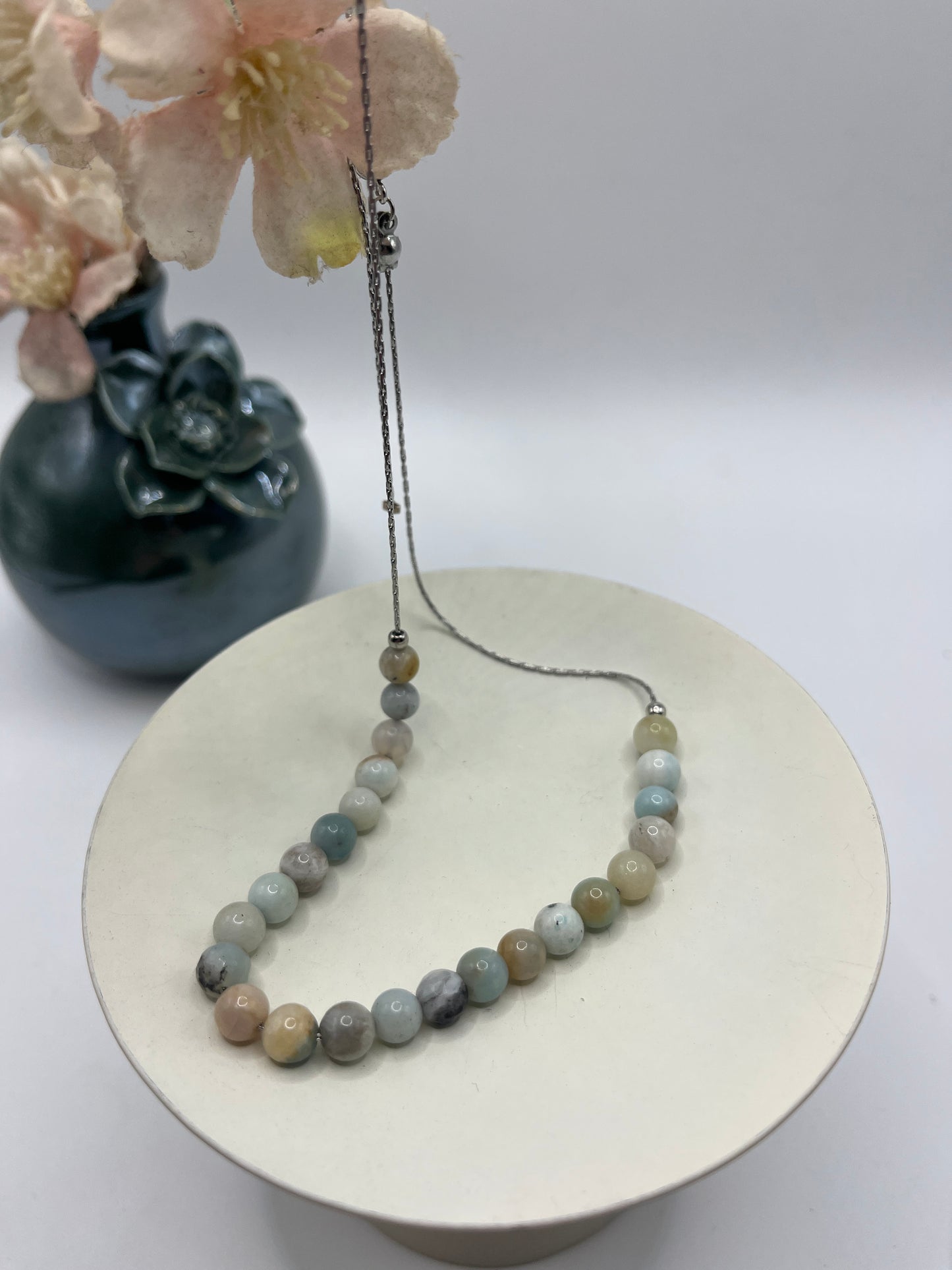 Ketting RVS Zilver met Amazoniet