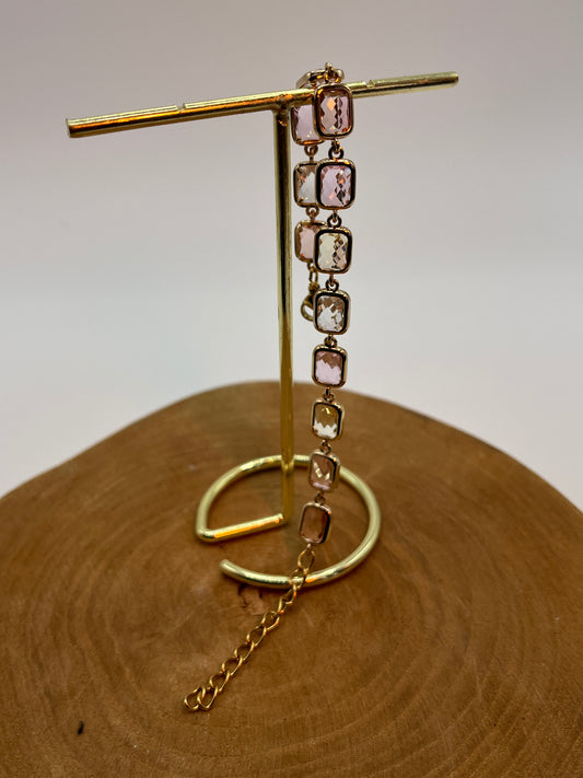 Armband 18K Messing Facet Geslepen Glas Connectors