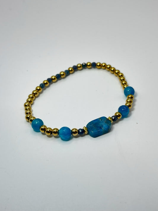Armband Apatiet Agaat en RVS Kralen