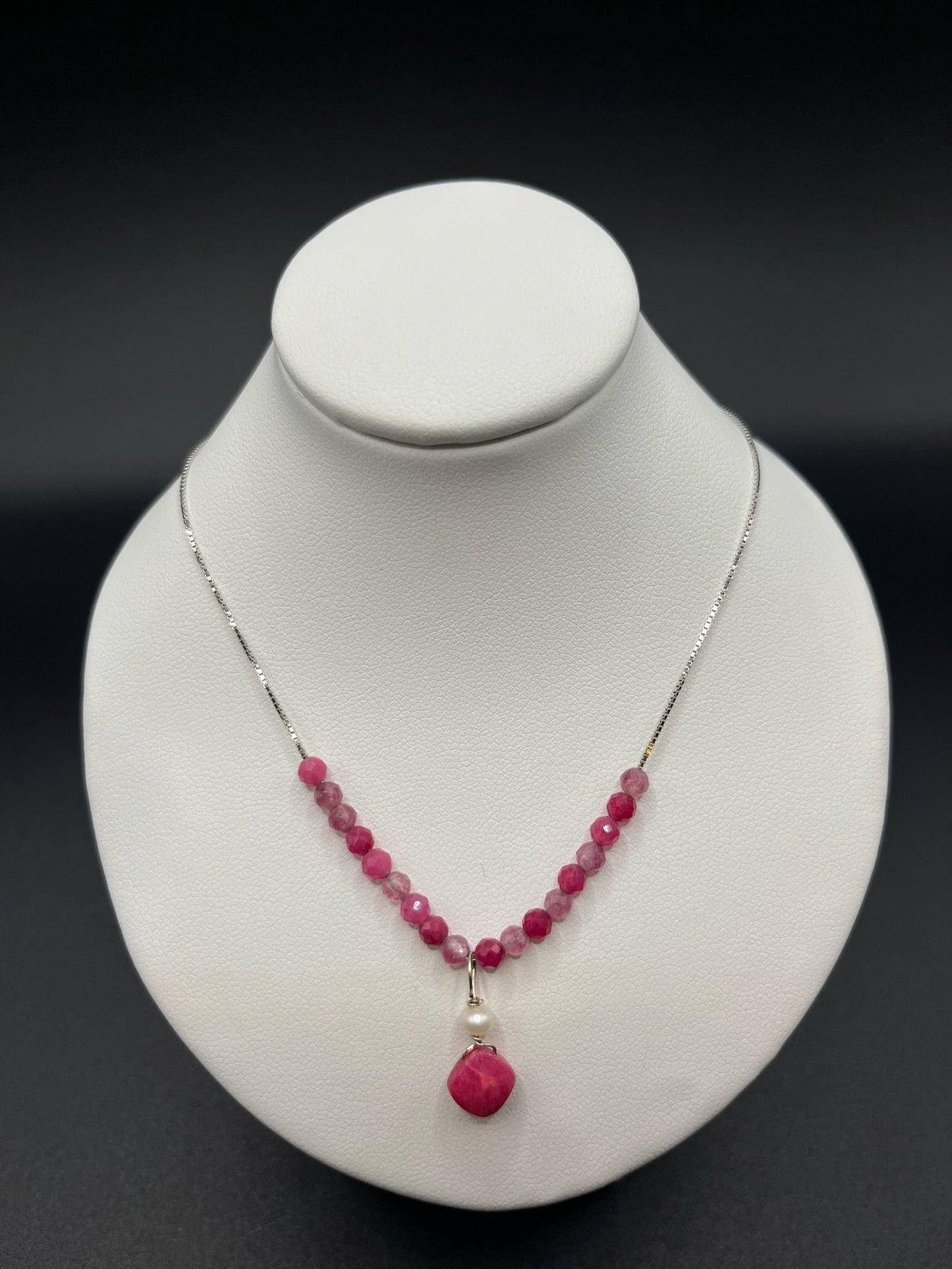 Ketting Sterling Zilver: Robijn & Toermalijn