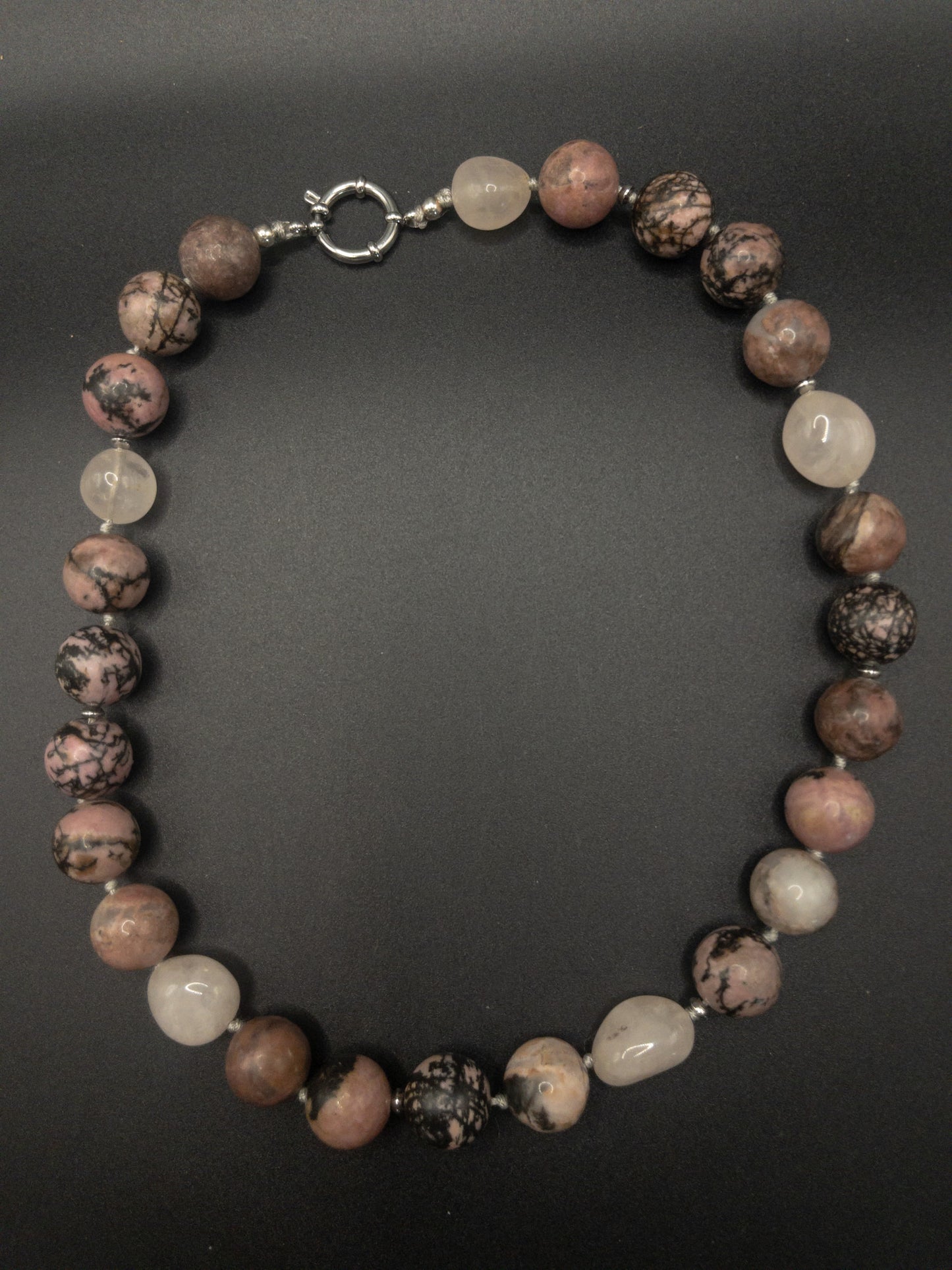 Ketting (48cm)– Rhodoniet & Rozenkwarts