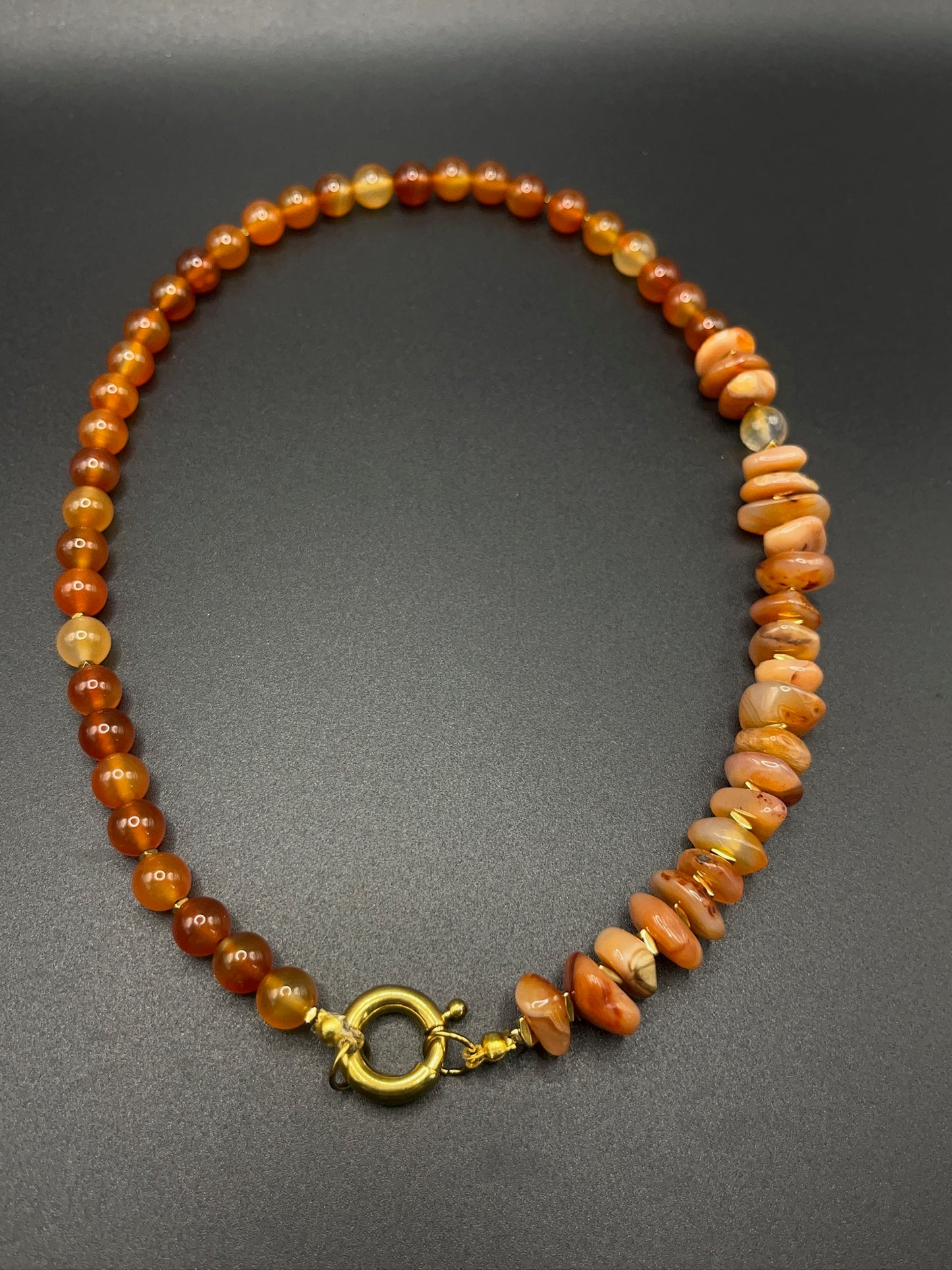 Ketting Carneool & Hematiet