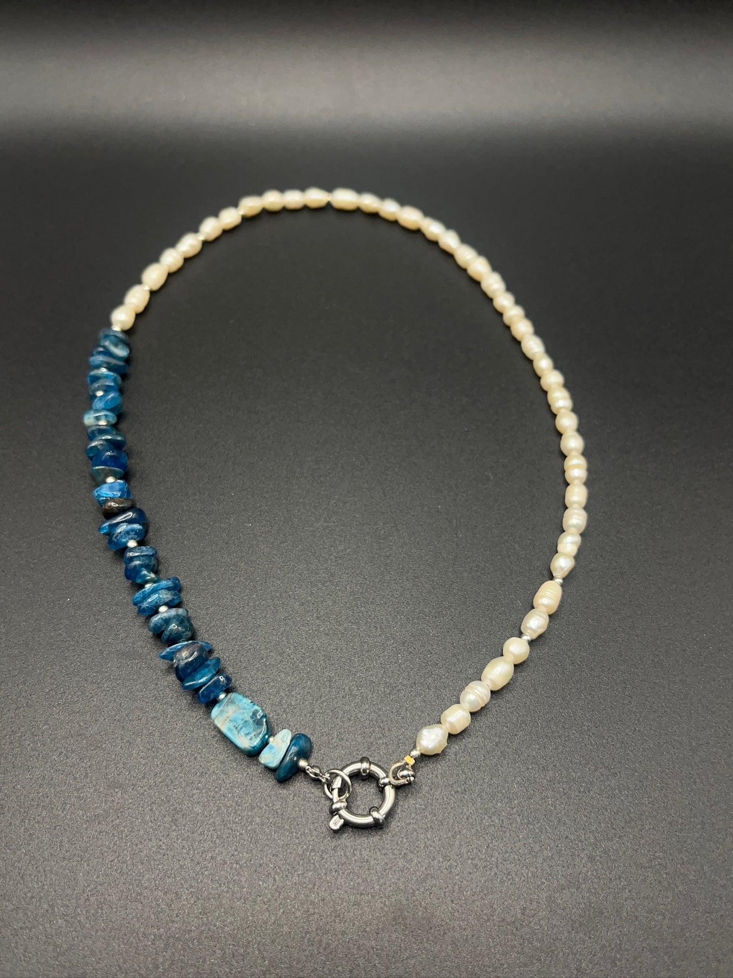 Ketting Blauwe Apatiet & Parels