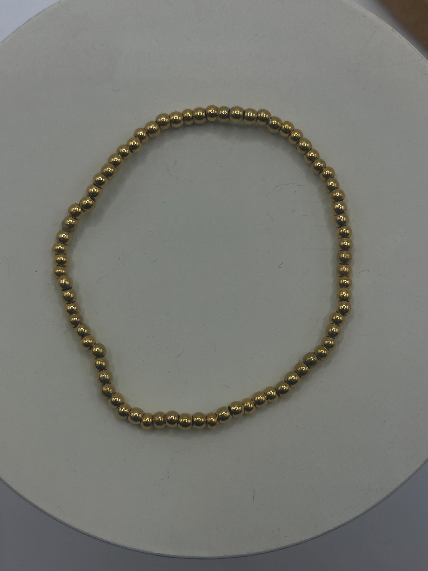 Armband RVS Goud Kralen 3 mm