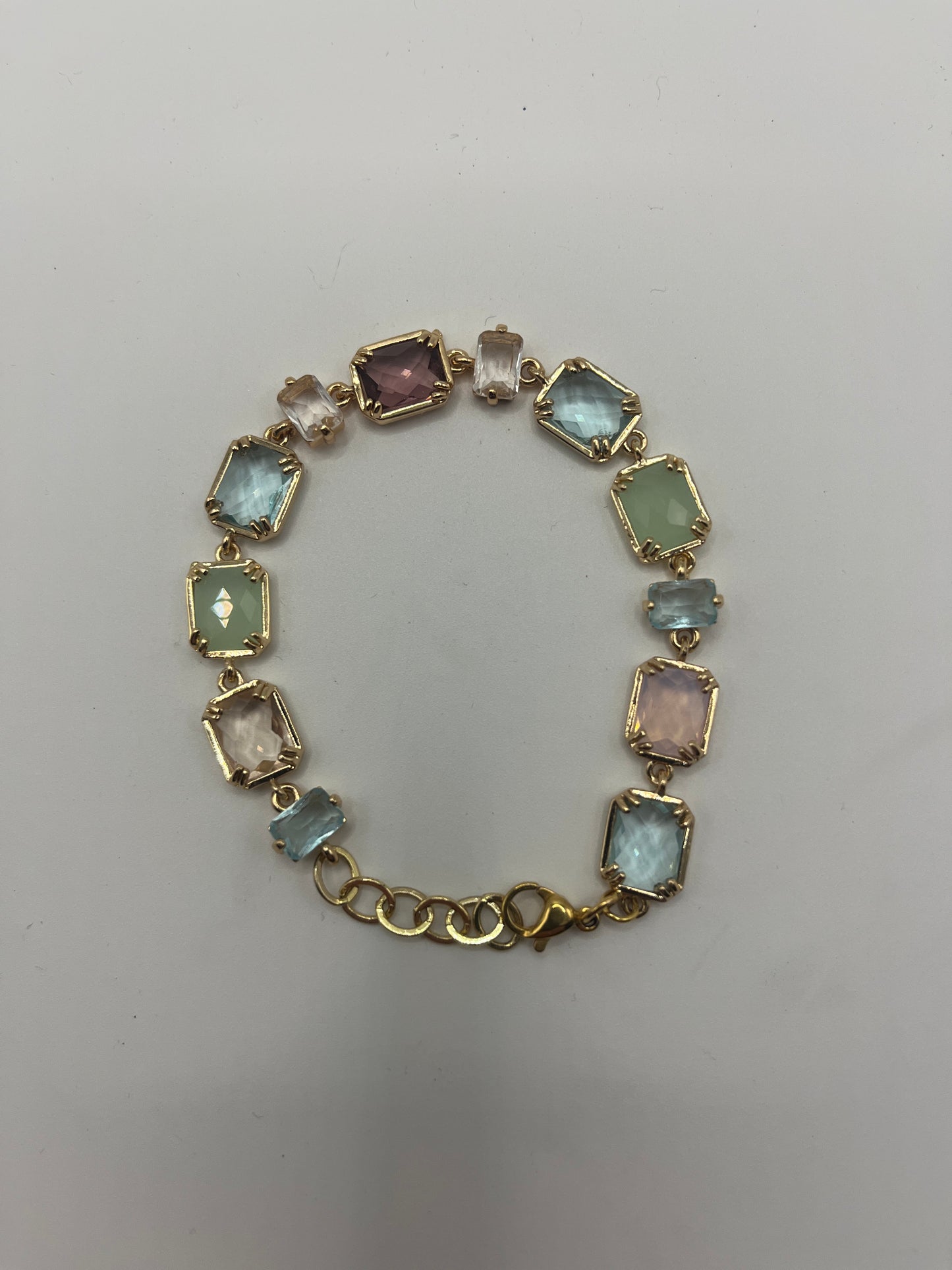 Armband 18K Messing Facet Glas