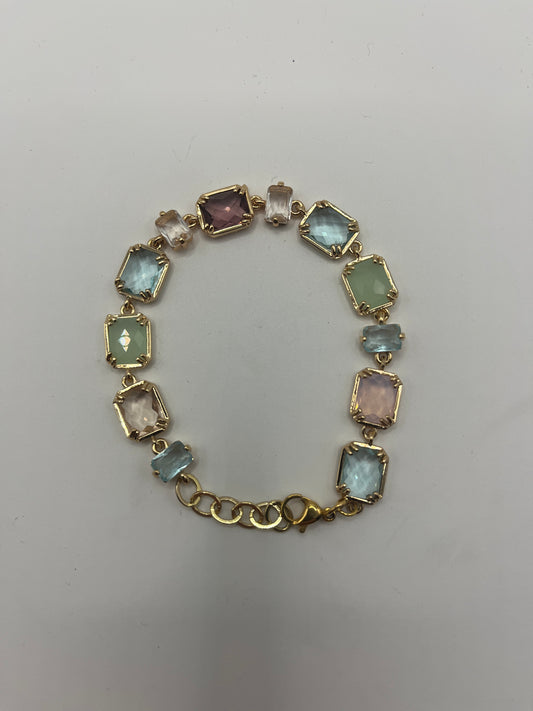 Armband 18K Messing Facet Glas