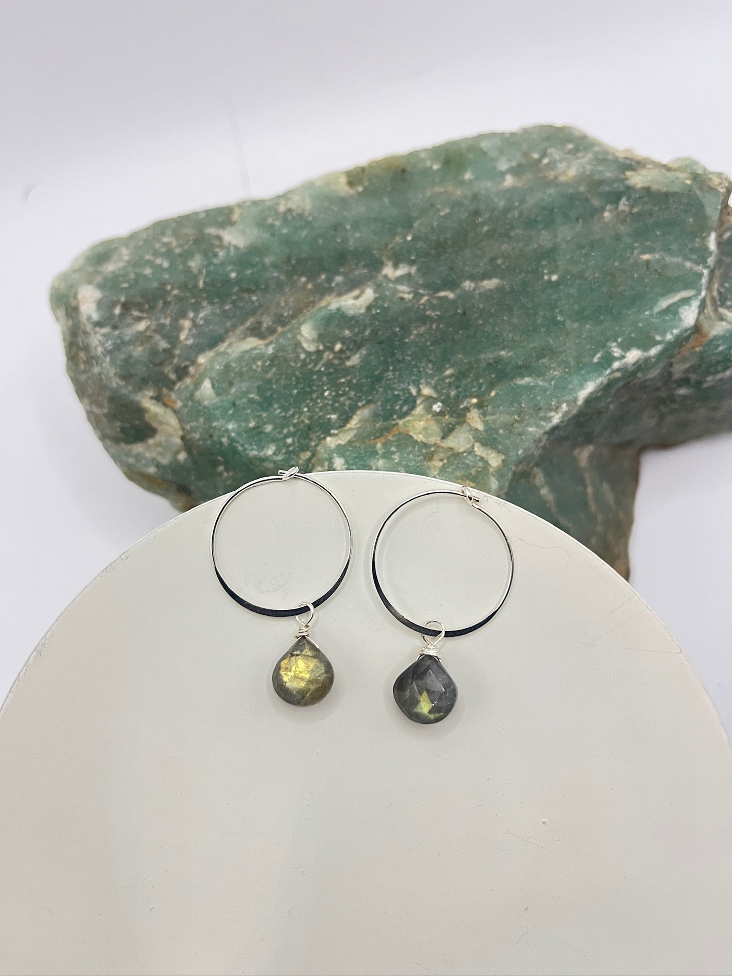 Oorbellen Sterling Zilver & Labradoriet Briolette