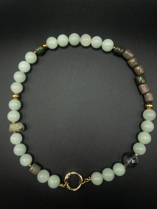 Ketting Mint Angelite & Prehniet