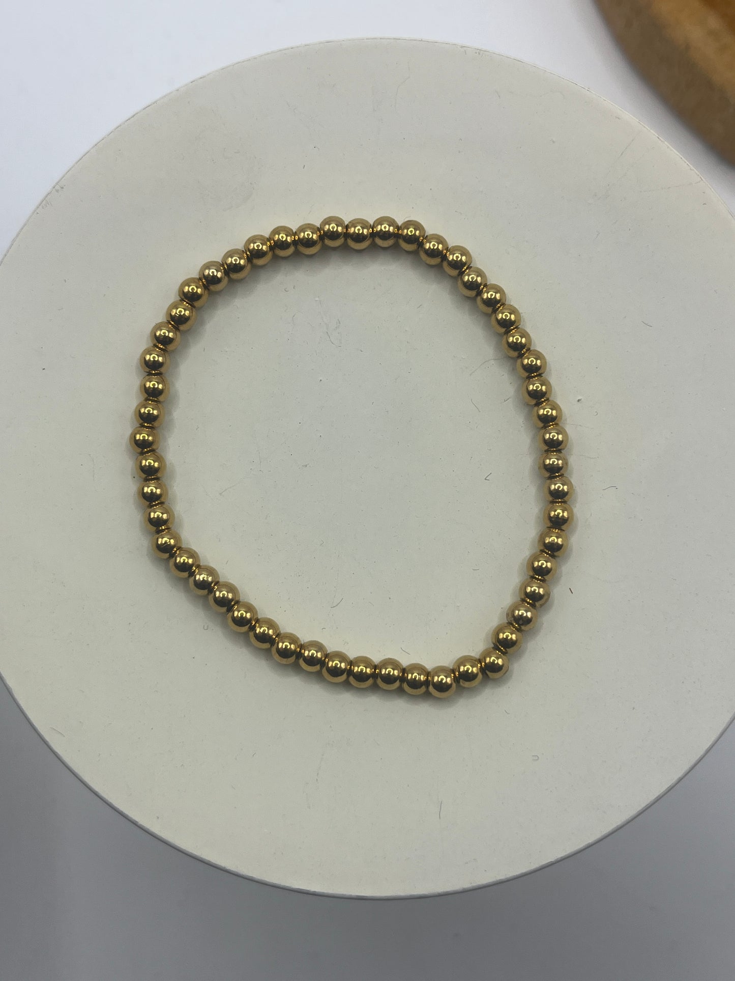 Armband RVS Gouden Kralen 4 mm
