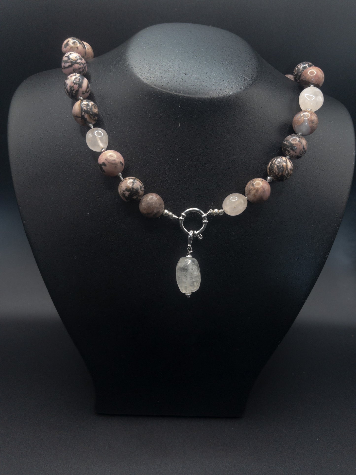 Ketting (48cm)– Rhodoniet & Rozenkwarts