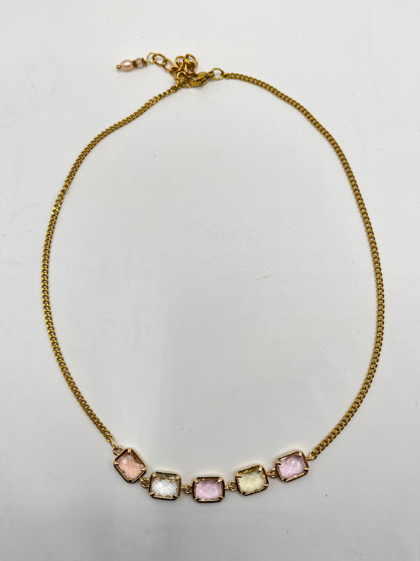 Ketting RVS met Pasteltinten Messing Connectors