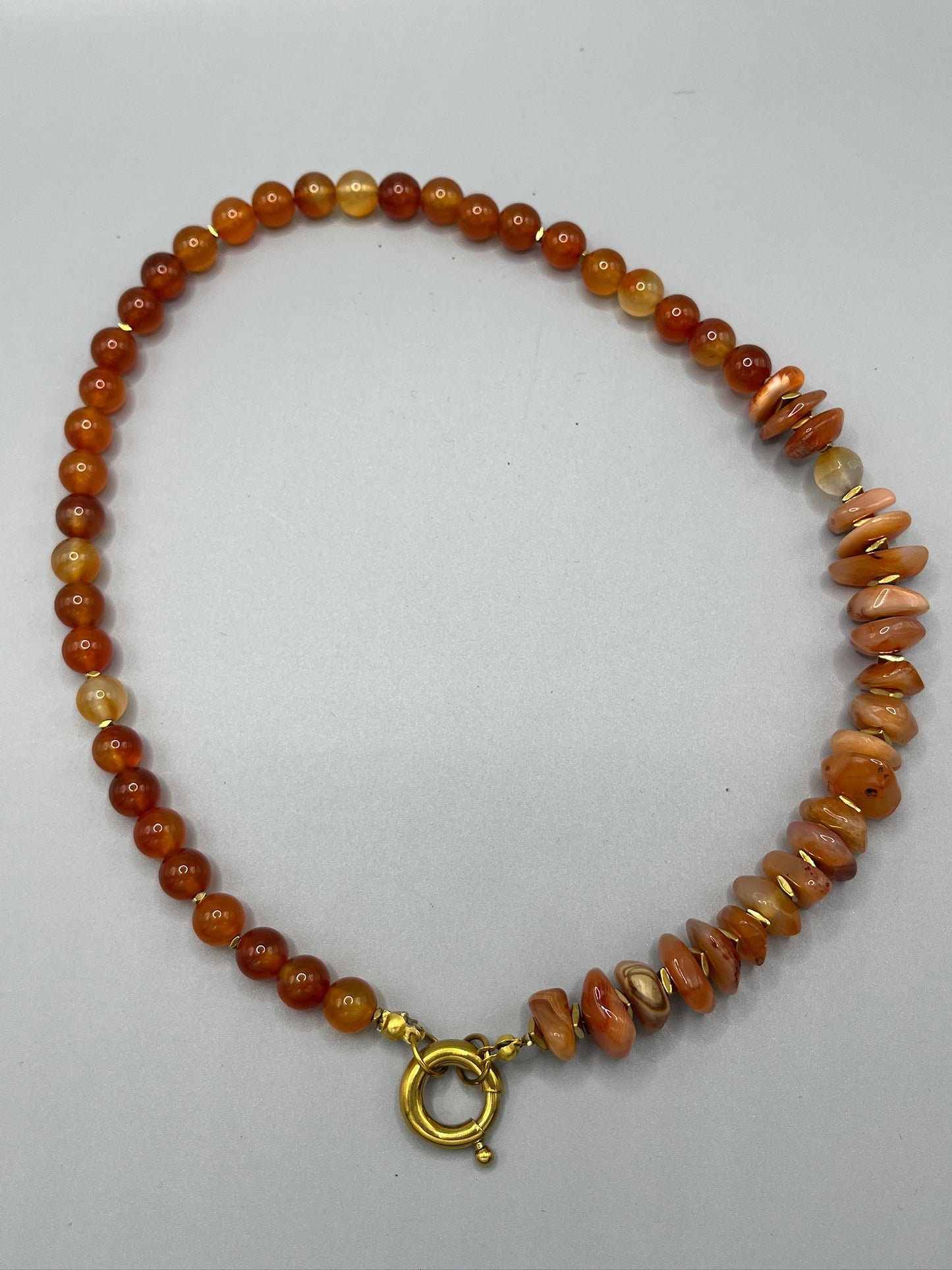 Ketting Carneool & Hematiet