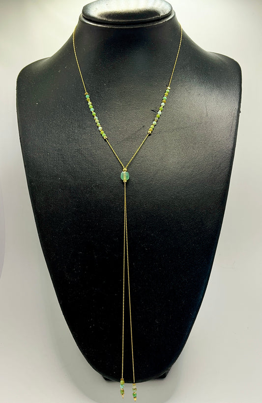 Ketting Verstelbaar RVS draad Opaal Jade, Hematiet & Agaat