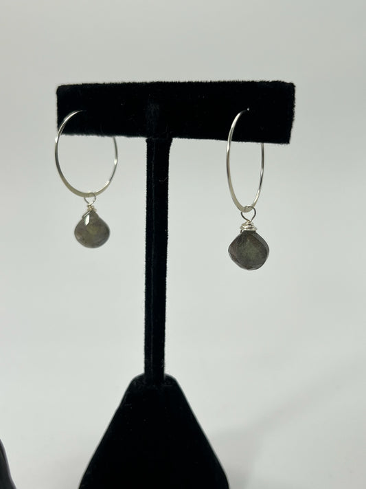 Oorbellen Sterling Zilver & Labradoriet Briolette