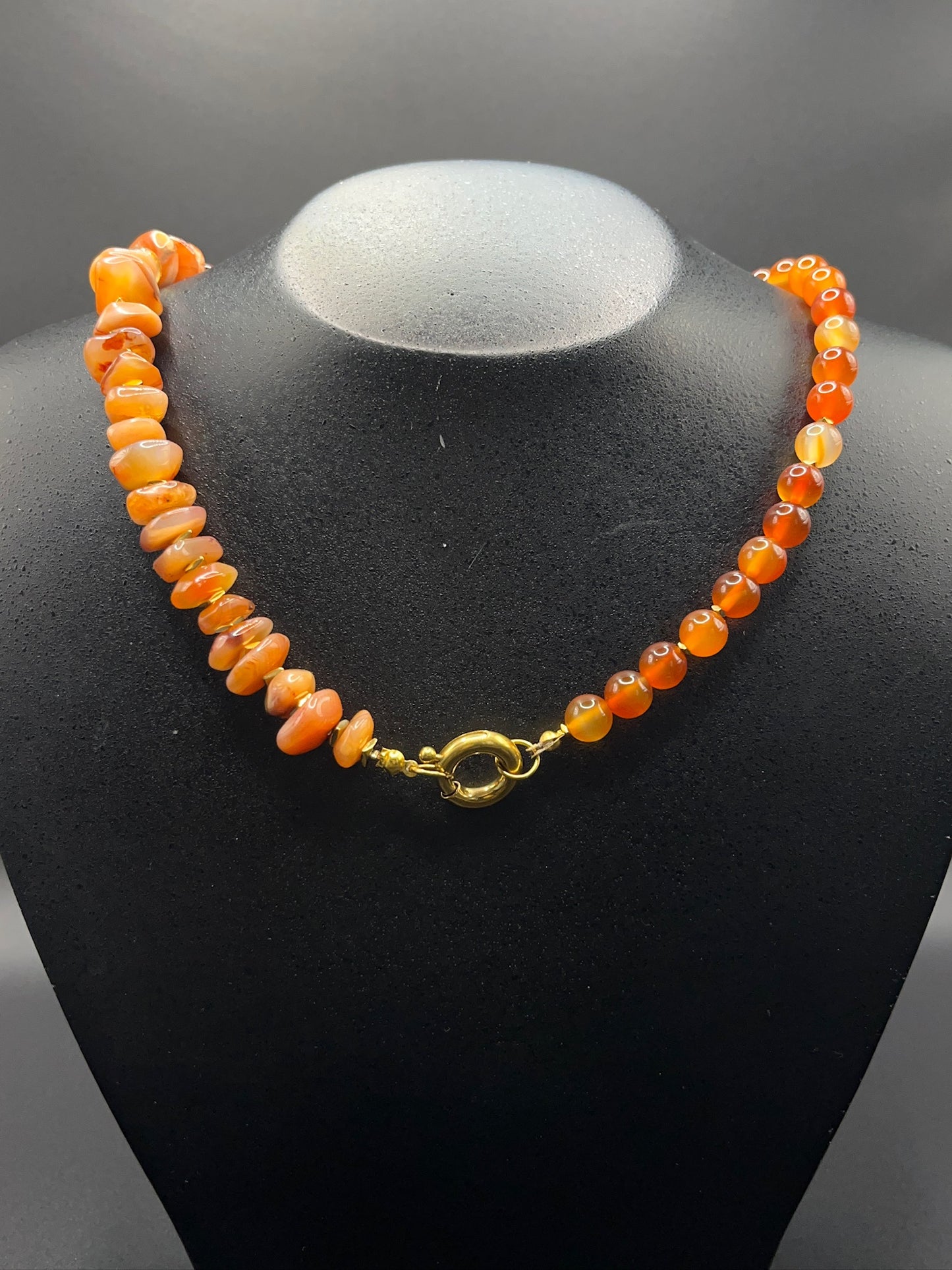 Ketting Carneool & Hematiet