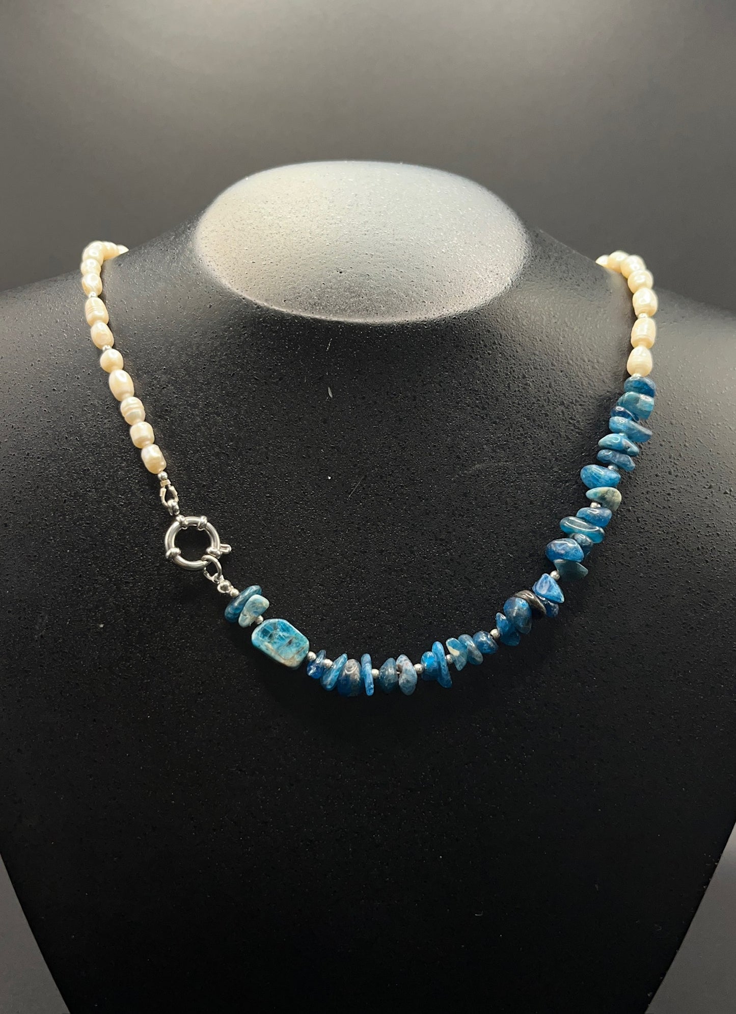 Ketting Blauwe Apatiet & Parels