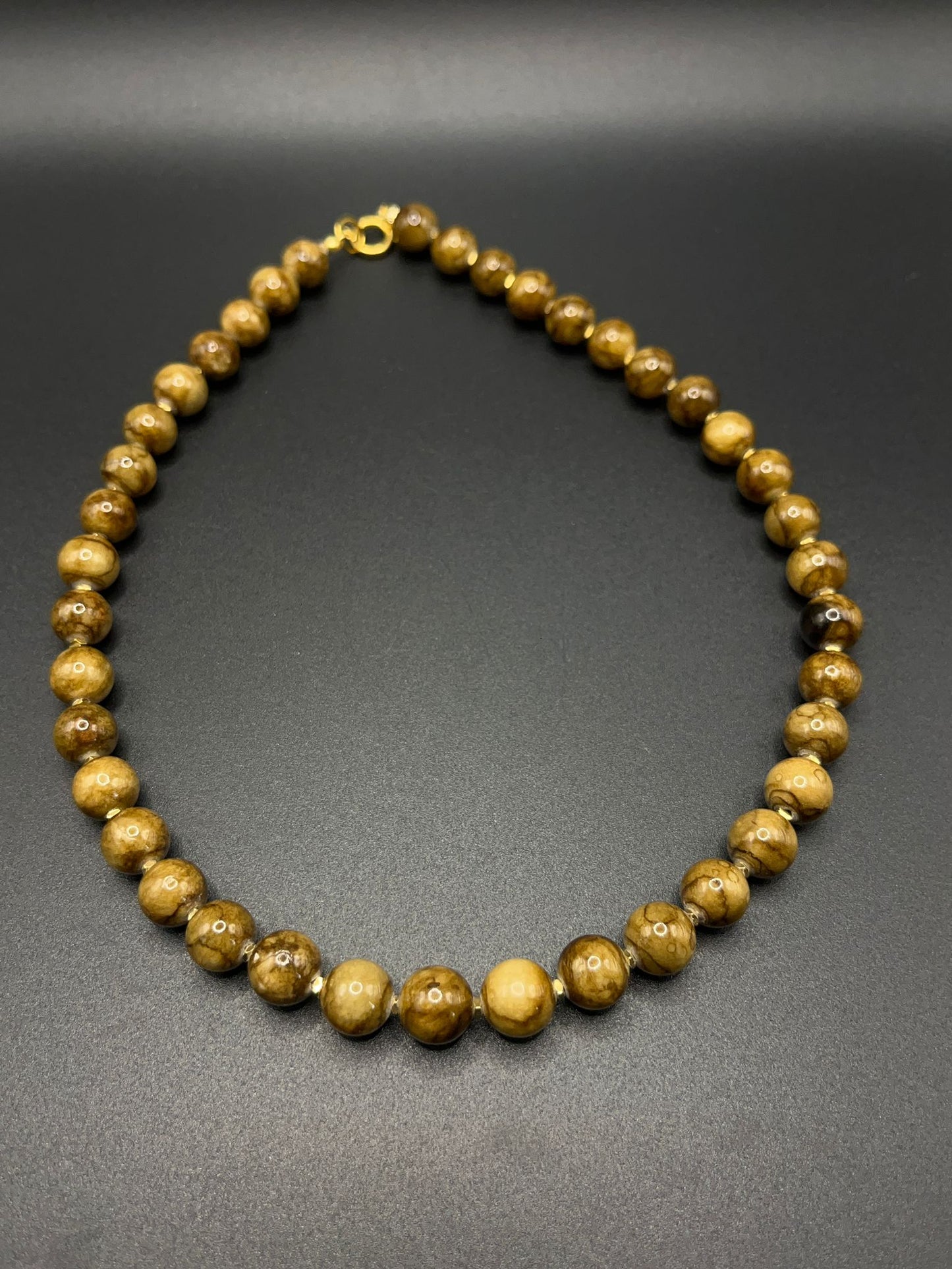 Ketting Bruine Perzische Jade met Hematiet