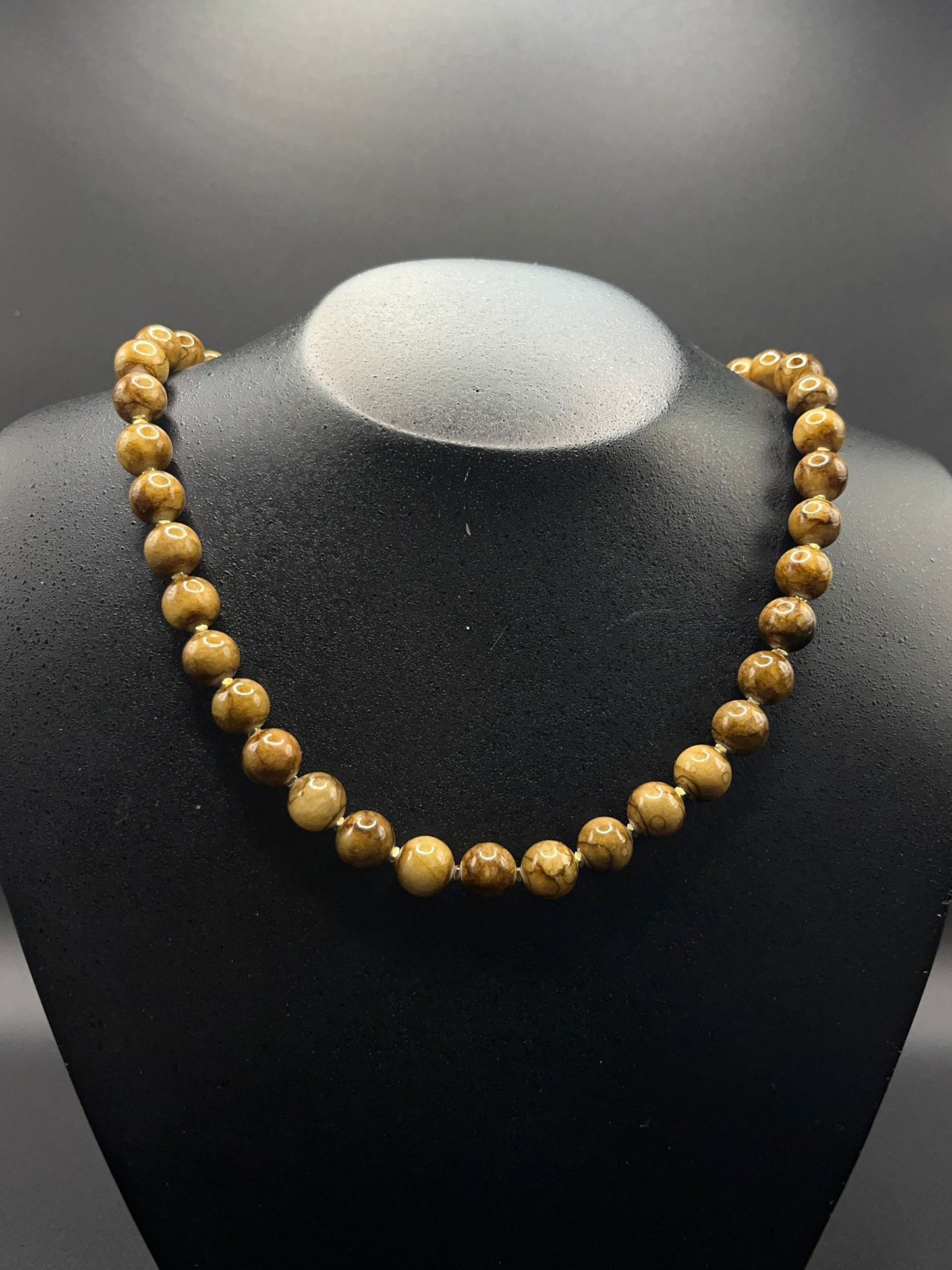 Ketting Bruine Perzische Jade met Hematiet