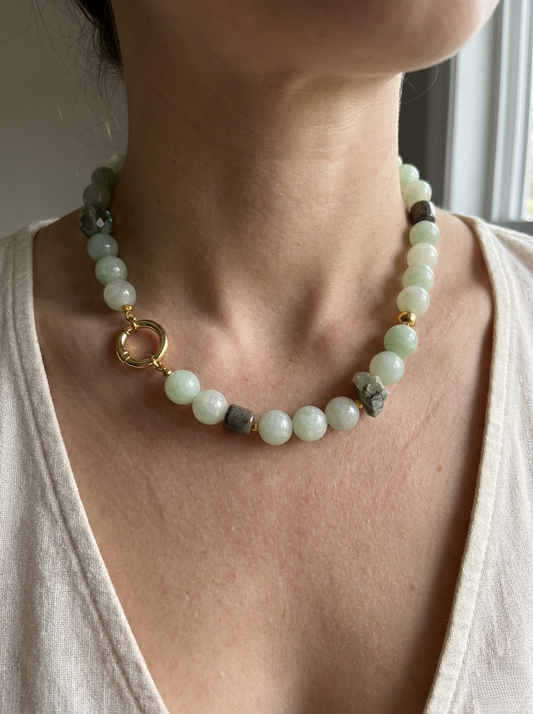 Ketting Mint Angelite & Prehniet