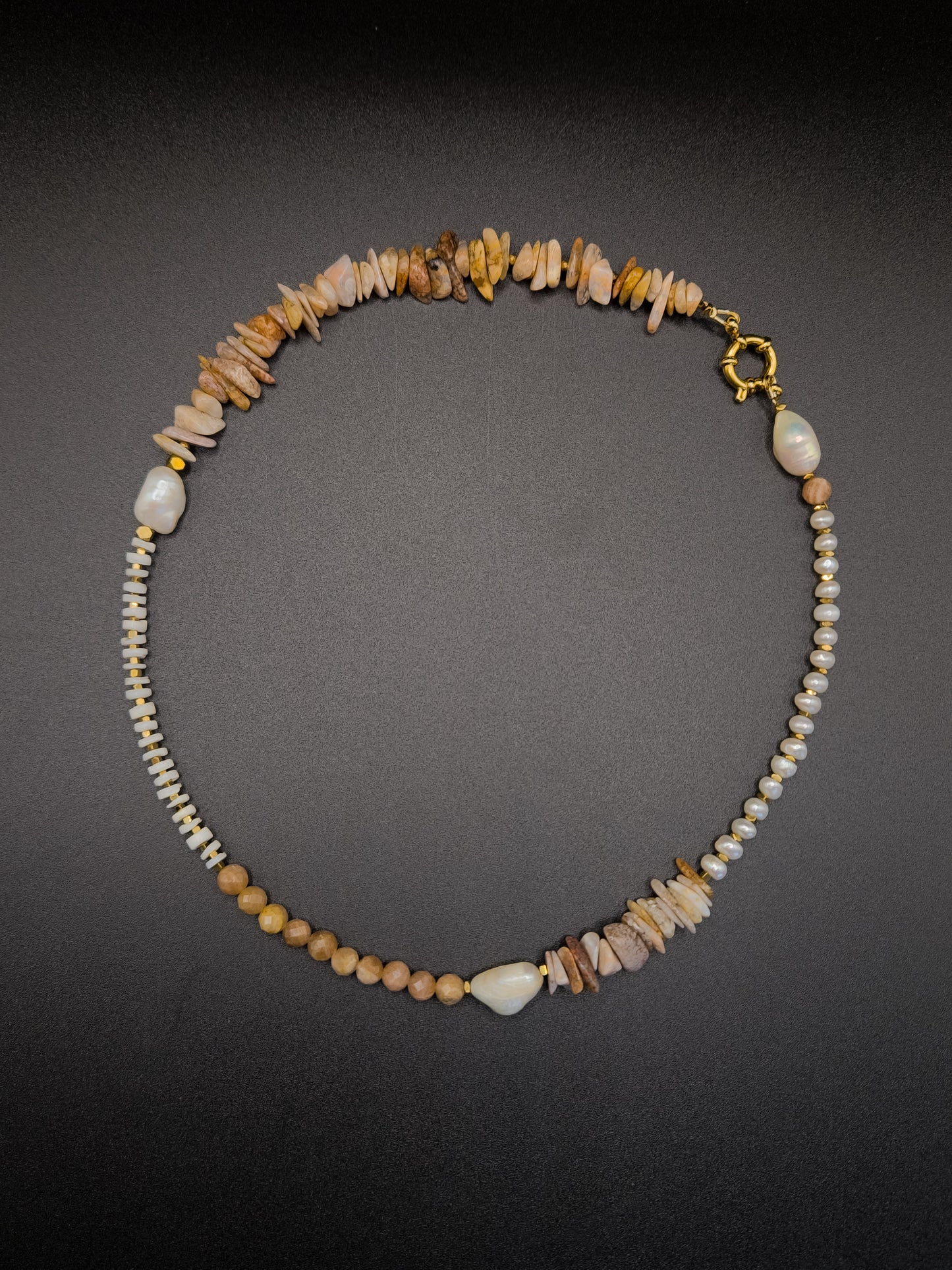 Ketting Zonnesteen en Zoetwaterparel